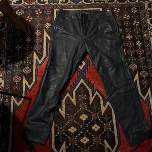 Vince navy blue leather pants